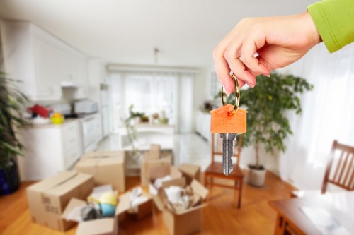 Careful wrapping and labelling for household moving boxes
