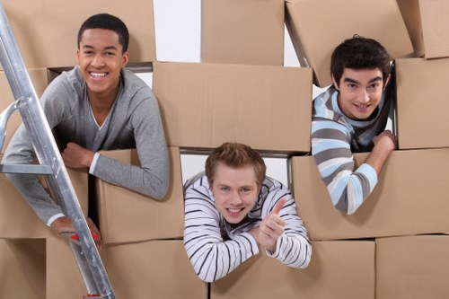 Organised packing of fragile items for a move in Westealing